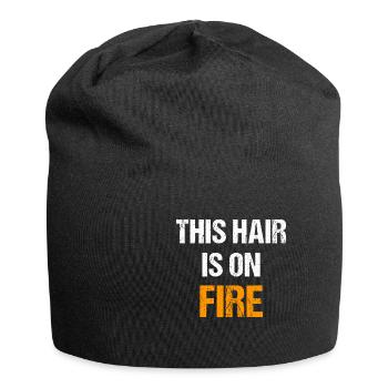 This Hair is on Fire | Funny ginger redhead - Jersey Beanie - black - Front