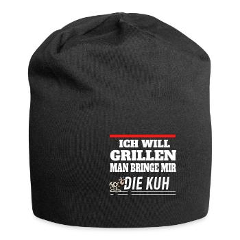 Ich will Grillen man bringe mir die Kuh - Jersey-Beanie - Schwarz - Vorne