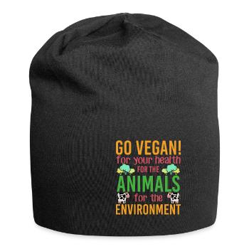Vegan Vegan Lifestyle Bien-être animal Protection de l'environnement - Bonnet en jersey - noir - Devant