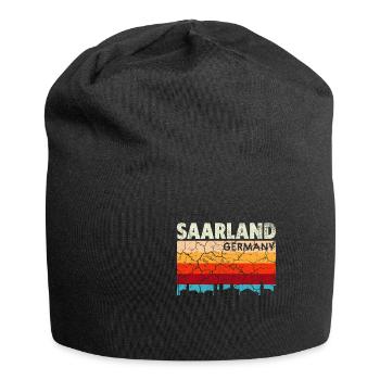 Saarland Retro Vintage Design - Jersey-Beanie - Schwarz - Vorne