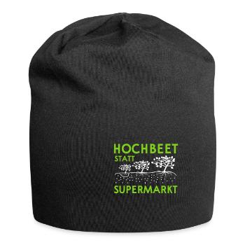 Hochbeet statt Supermarkt - Jersey-Beanie - Schwarz - Vorne