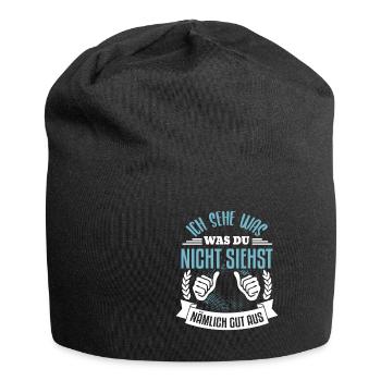 Ich sehe was du nicht siehst - Jersey-Beanie - Schwarz - Vorne
