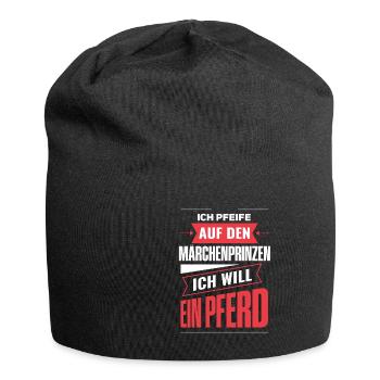 Ich pfeife auf den Märchenprinzen - Jersey-Beanie - Schwarz - Vorne
