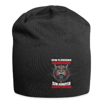 Zum plündern geboren Wikinger Spruch - Jersey-Beanie - Schwarz - Vorne