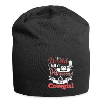 Witziges Cow-Girl Spruch Design - Jersey-Beanie - Schwarz - Vorne