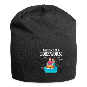 Anatomy eines Bücherwurms - Jersey-Beanie - Schwarz - Vorne