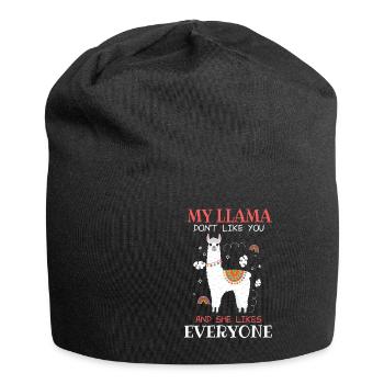 Lustiges Llama Alpaka Spruch Design - Jersey-Beanie - Schwarz - Vorne