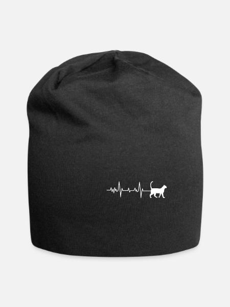Lustiges Katzen Spruch Design - Jersey-Beanie - Schwarz