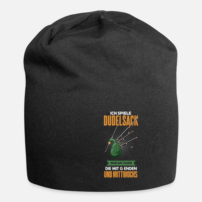 Funny Bagpipe Player Musician Design - Jersey Beanie - black