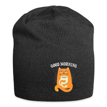 Funny Cats Good Morning Design - Jersey Beanie - charcoal grey - Front