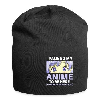 Lustiges Anime Spruch Design - Jersey-Beanie - Schwarz - Vorne