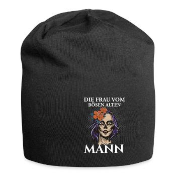 Die Frau vom bösen alten Mann - Jersey-Beanie - Schwarz - Vorne
