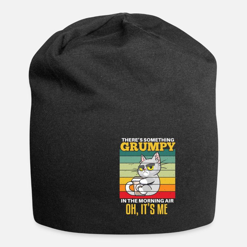 Lustiges Morgenmuffel Spruch Design - Jersey-Beanie - Schwarz