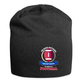 Funny Football Sport Rugby Motif - Jersey Beanie - black - Front