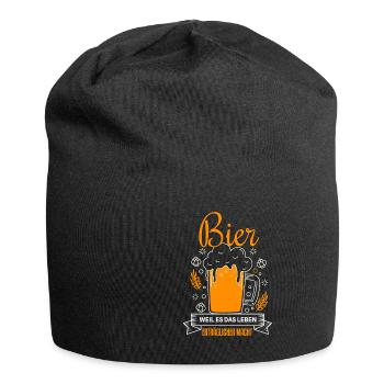 Witziges Bier Trinker Party Spruch Motiv - Jersey-Beanie - Schwarz - Vorne