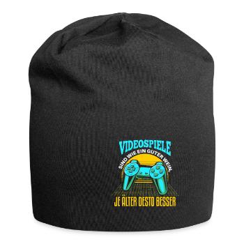 Cooles Gamer Zocker Spruch Design - Jersey-Beanie - Schwarz - Vorne