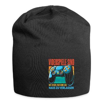 Cooles Gamer Zocker Spruch Design - Jersey-Beanie - Schwarz - Vorne