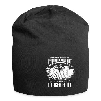 Witziger Landwirt und Bier Spruch - Jersey-Beanie - Schwarz - Vorne