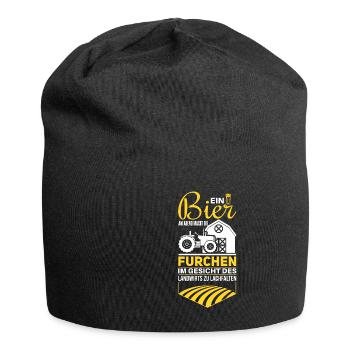 Witziger Landwirt und Bier Spruch - Jersey-Beanie - Schwarz - Vorne