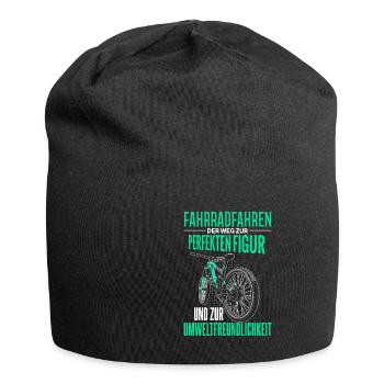 Cooles Mountainbiker Biker Fahrrad Motiv - Jersey-Beanie - Schwarz - Vorne