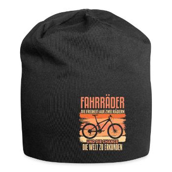 Cooles Mountainbiker Biker Fahrrad Motiv - Jersey-Beanie - Schwarz - Vorne