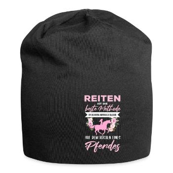 Süßes Pferde Pferdespruch Motiv - Jersey-Beanie - Schwarz - Vorne