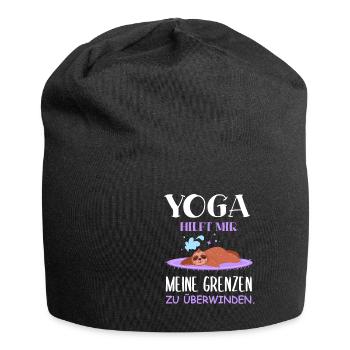 Lustiges Yoga Training Spruch Motiv - Jersey-Beanie - Schwarz - Vorne