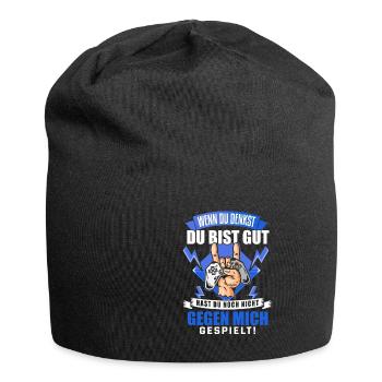 Cooles Gaming Zocker Spruch Design - Jersey-Beanie - Schwarz - Vorne