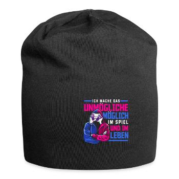 Cooles Gaming Zocker Spruch Design - Jersey-Beanie - Schwarz - Vorne