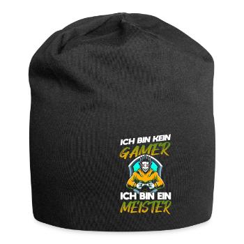 Witziges Gaming Zocker Spruch Design - Jersey-Beanie - Schwarz - Vorne