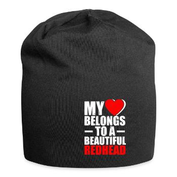 Heart Belongs To Redhead Girlfriend Boyfriend - Jersey Beanie - black - Front