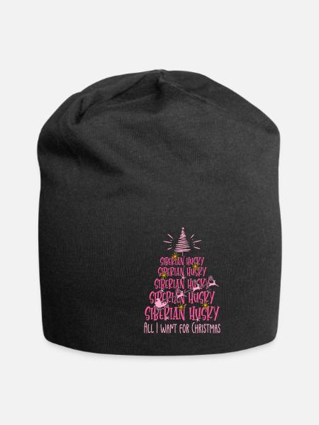 Sibirischer Husky Hund Weihnachten Hunderasse - Jersey-Beanie - Schwarz