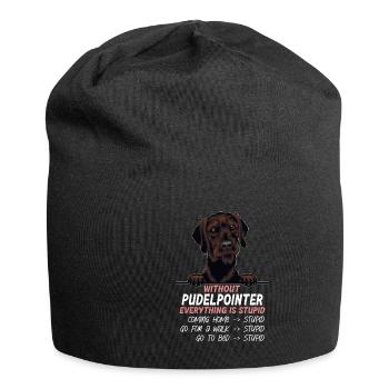 Ohne Pudelpointer ist alles doof - Jersey-Beanie - Schwarz - Vorne