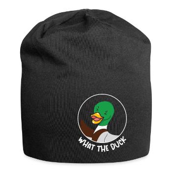 What the Duck Funny Animal Puns - Jersey Beanie - black - Front