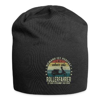 Niemand ist Perfekt aber als Rollerfahrer - Jersey-Beanie - Schwarz - Vorne