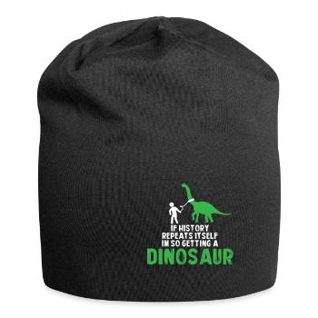Ich möchte ein Dino sein Geschenk Tier tot - Jersey-Beanie - Schwarz - Vorne