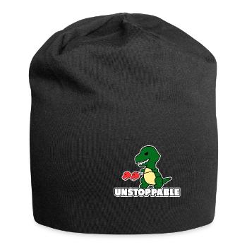 T Rex Dino ist unaufhaltbar Geschenk Dinosaurier - Jersey-Beanie - Schwarz - Vorne
