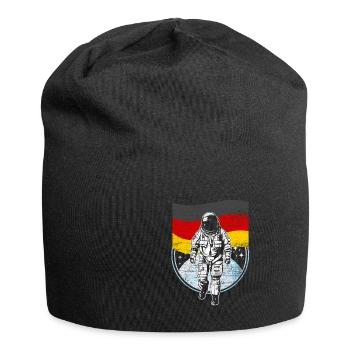 Deutschland Flagge im Weltraum Astronaut Mond - Jersey-Beanie - Schwarz - Vorne