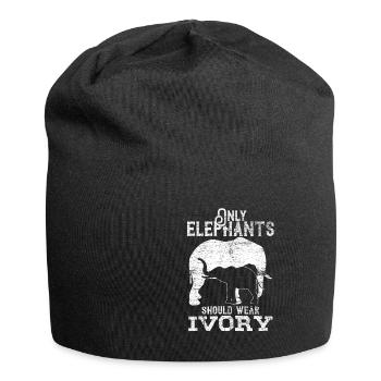 Elefant Hindu Symbol bunt Muster Tier Geschenk - Jersey-Beanie - Schwarz - Vorne