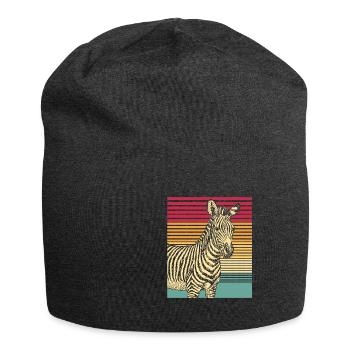 Zebra Retro cadeau animal nature safari bandes. - Bonnet en jersey - charbon - Devant