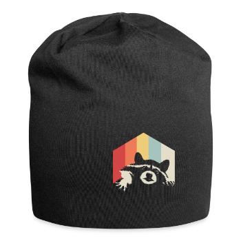 Raton laveur rétro coloré couleurs cadeau forêt nature - Bonnet en jersey - noir - Devant