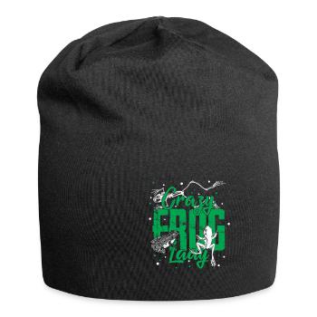 Crazy frog lady vintage animal eau cadeau - Bonnet en jersey - noir - Devant