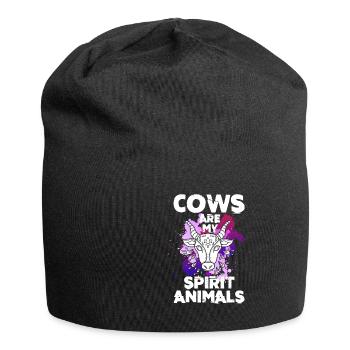 Les vaches sont mes animaux spirituels - Bonnet en jersey - noir - Devant