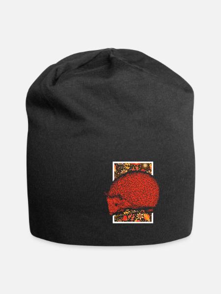Igel Stachel stachelig Natur Tier Geschenk - Jersey-Beanie - Schwarz