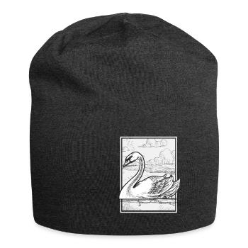 cygne cygne cygne animaux nature lac cadeau - Bonnet en jersey - charbon - Devant