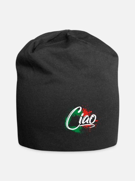 Drapeau Ciao Italie - Bonnet en jersey - noir