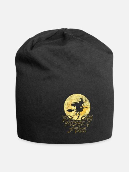 Hexe Halloween Hexenbesen Ehefrau Frau Geschenk - Jersey-Beanie - Schwarz