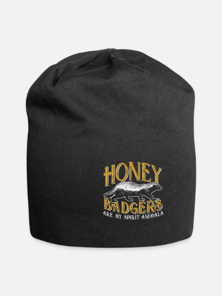 Miel blaireau insigne esprit animal cadeau vintage nature - Bonnet en jersey - noir