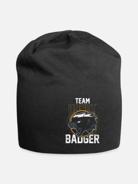 Honey badger gift vintage animal nature - Jersey Beanie - black