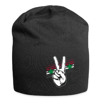Syria flag peace sign peace sign - Jersey Beanie - black - Front